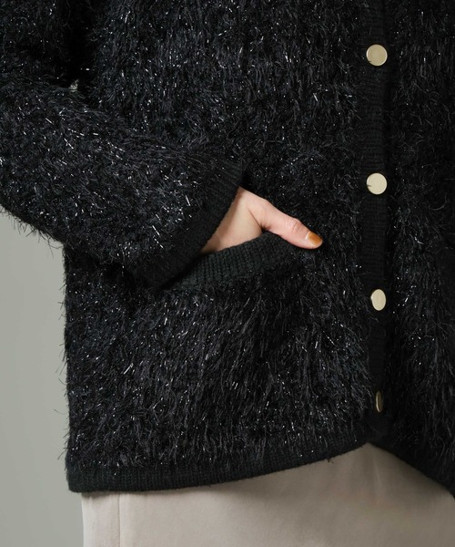 シーニュ　ラメカーディガン セール】〈手洗い可能〉ラメ ニット 配色 カーディガン（カーディガン