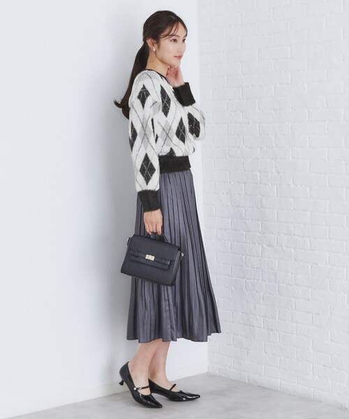 index（インデックス）の「◆アーガイルチェックフェザーニット【洗濯機洗い可】（ニット/セーター・レディース・ブルー系6/ベージュ系1/ブラック系1・00）」の19枚目の写真