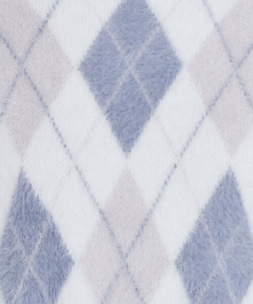 index（インデックス）の「◆アーガイルチェックフェザーニット【洗濯機洗い可】（ニット/セーター・レディース・ブルー系6/ベージュ系1/ブラック系1・00）」の16枚目の写真