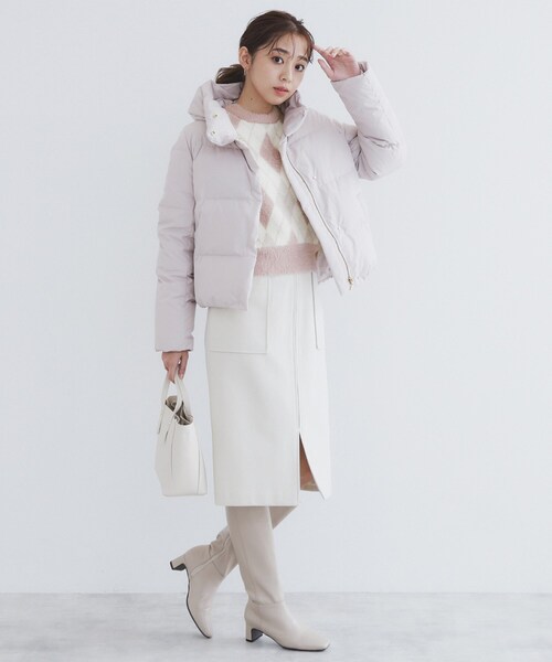 index（インデックス）の「◆アーガイルチェックフェザーニット【洗濯機洗い可】（ニット/セーター・レディース・ブルー系6/ベージュ系1/ブラック系1・00）」の5枚目の写真