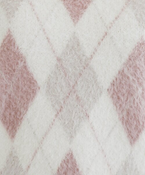 index（インデックス）の「◆アーガイルチェックフェザーニット【洗濯機洗い可】（ニット/セーター・レディース・ブルー系6/ベージュ系1/ブラック系1・00）」の7枚目の写真