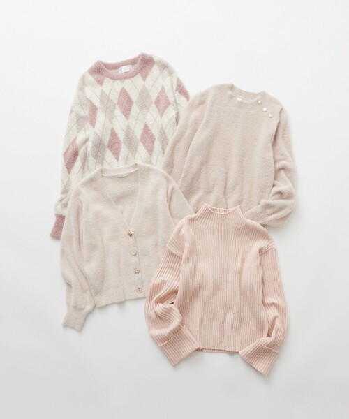 index（インデックス）の「◆アーガイルチェックフェザーニット【洗濯機洗い可】（ニット/セーター・レディース・ブルー系6/ベージュ系1/ブラック系1・00）」の15枚目の写真