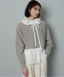 新品✨カデュネ フリル カットソー Tシャツ ブラウス　ホワイト　白 新品✨CADUNE カデュネ フリル カットソー Tシャツ ブラウス