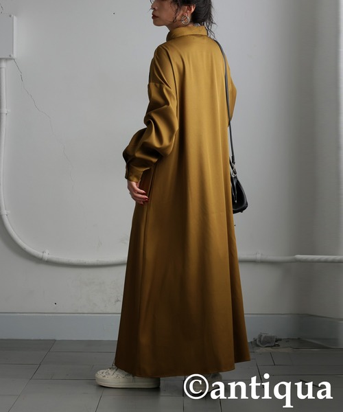 antiqua（アンティカ）の「ドット柄シャツワンピース（シャツワンピース・レディース・マスタード・ONESIZE）」の10枚目の写真
