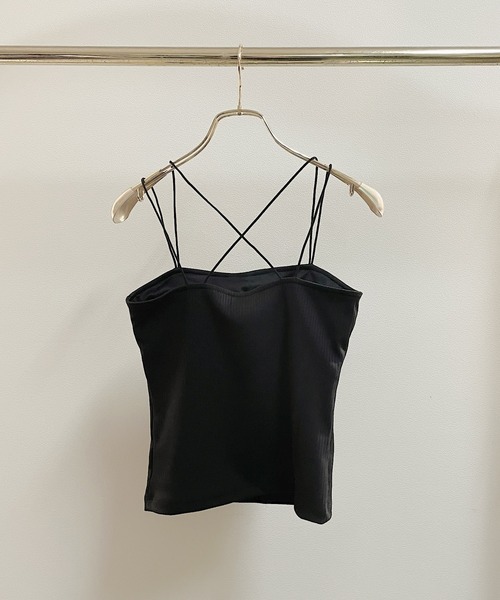 NOMAE（ノーマエ）の「クロスストラップパット付きキャミソール（キャミソール・レディース・ブラック/アイボリー/オフホワイト・FREE）」の9枚目の写真