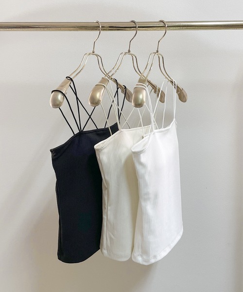 NOMAE（ノーマエ）の「クロスストラップパット付きキャミソール（キャミソール・レディース・ブラック/アイボリー/オフホワイト・FREE）」の10枚目の写真