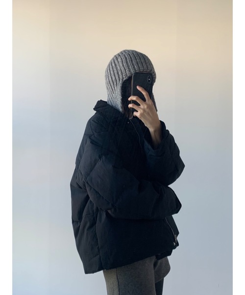 Didot.showroom（ディドット ショールーム）の「イヤーフラットビーニー02（ニットキャップ/ビーニー・レディース・グレー/アイボリー/ブラック・FREE）」の9枚目の写真