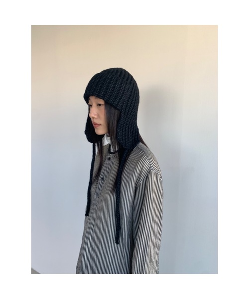 Didot.showroom（ディドット ショールーム）の「イヤーフラットビーニー02（ニットキャップ/ビーニー・レディース・グレー/アイボリー/ブラック・FREE）」の13枚目の写真
