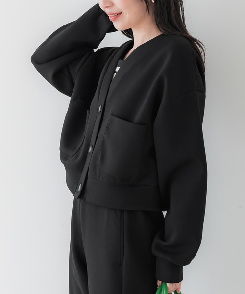 coca(coca)(コカ)の「【WEB限定セール】ソフトスウェット カーディガン(カーディガン/ボレロ・レディース・アイボリー/ブラック・M/L)」の12枚目の写真