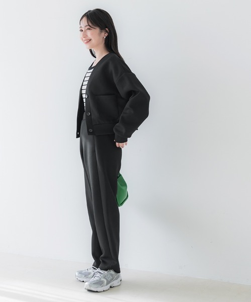 coca(coca)(コカ)の「【WEB限定セール】ソフトスウェット カーディガン(カーディガン/ボレロ・レディース・アイボリー/ブラック・M/L)」の15枚目の写真