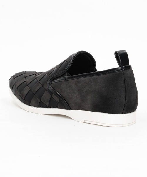 HIDEAWAYS NICOLE（ハイダウェイニコル）の「イントレスリッポンシューズ（スリッポン・メンズ・オフホワイト/ブラック/チャコールグレー・27.5cm/26.5cm/25.5cm）」の5枚目の写真