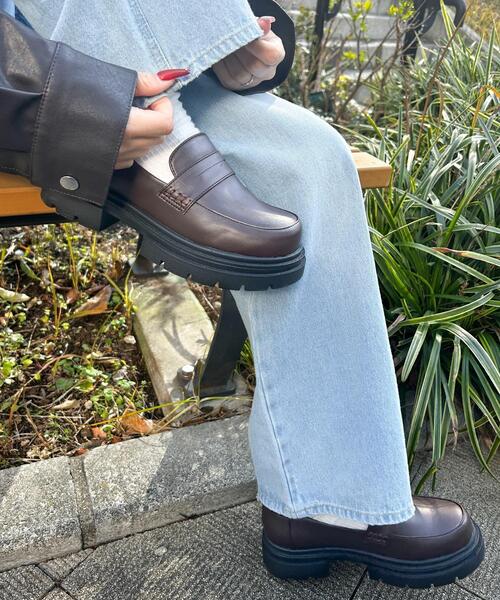 WEGO（ウィゴー）の「WEGO/コインローファー（ローファー・レディース・ブラウン/ブラック・MEDIUM/LARGE/SMALL）」の6枚目の写真