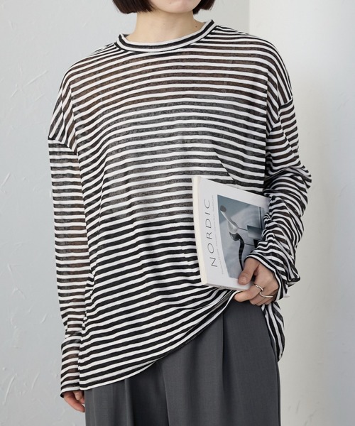 ap retro（アプレトロ）の「【選べる】シアートップス Tシャツ / オーバーサイズ（Tシャツ/カットソー・レディース・オレンジ/ネイビー/ホワイト/ブラック系その他/グレー/ブラック・FREE）」の22枚目の写真
