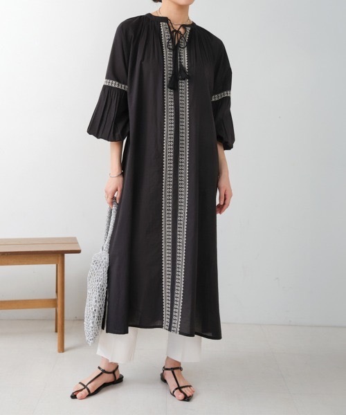 Bou Jeloud（ブージュルード）の「レースライン柄刺繍ワンピース（ワンピース・レディース・ブラック・MEDIUM）」の5枚目の写真