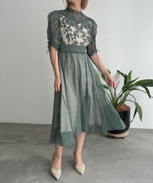 aity（アイティ）の「フラワーレースオーガンジーフレアドレス 結婚式 二次会 成人式 同窓会 パーティードレス オケージョンドレス お呼ばれワンピース（ドレス）」