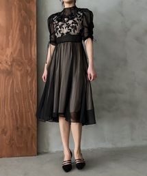 aity（アイティ）の「フラワーレースオーガンジーフレアドレス 結婚式 二次会 成人式 同窓会 パーティードレス オケージョンドレス お呼ばれワンピース（ドレス）」