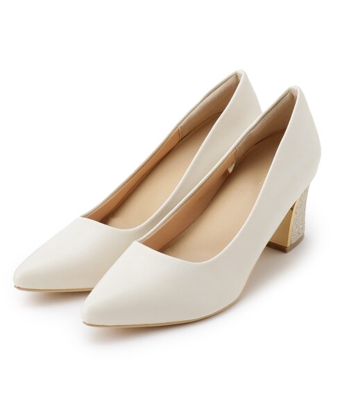 ITS'DEMO（イッツデモ）の「【ラメヒール／抗菌防臭】ベーシックパンプス（パンプス・レディース・アイボリー/ブラック/シルバー・38/40）」の2枚目の写真