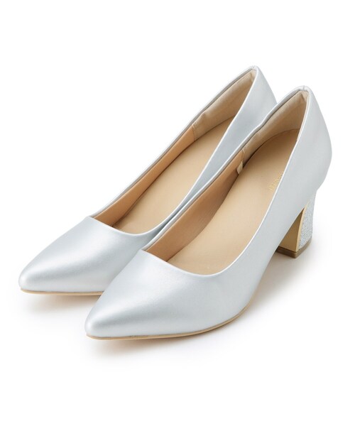 ITS'DEMO（イッツデモ）の「【ラメヒール／抗菌防臭】ベーシックパンプス（パンプス・レディース・アイボリー/ブラック/シルバー・38/40）」の5枚目の写真