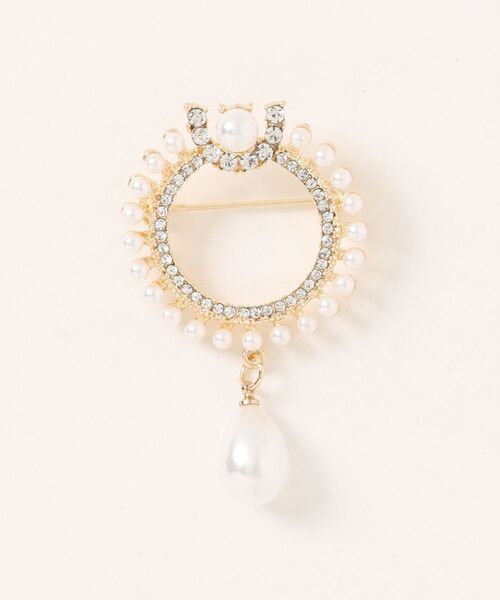 MERCURYDUO（マーキュリーデュオ）の「ビジューブローチ付きチェックブラウス（シャツ/ブラウス・レディース・オフホワイト・FREE）」の4枚目の写真