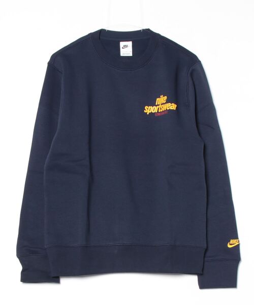 NIKE（ナイキ）の「ナイキ NIKE ナイキ クラブ BB クルー NSW GFX L/S トップ（スウェット・メンズ・ブルー/グレー/ネイビー/オレンジ・S/M/L/LL/3L）」の2枚目の写真