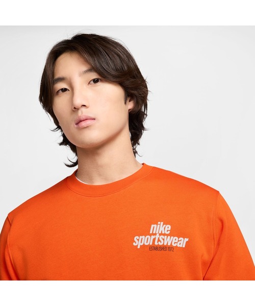 NIKE（ナイキ）の「ナイキ NIKE ナイキ クラブ BB クルー NSW GFX L/S トップ（スウェット・メンズ・ブルー/グレー/ネイビー/オレンジ・S/M/L/LL/3L）」の11枚目の写真