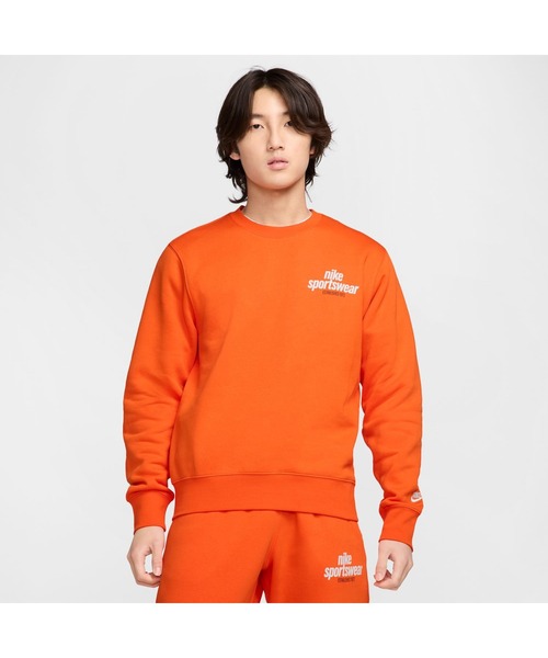 NIKE（ナイキ）の「ナイキ NIKE ナイキ クラブ BB クルー NSW GFX L/S トップ（スウェット・メンズ・ブルー/グレー/ネイビー/オレンジ・S/M/L/LL/3L）」の9枚目の写真