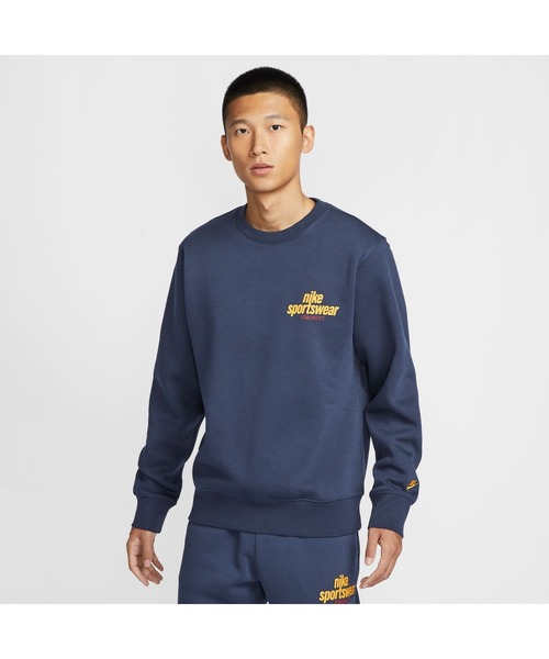 NIKE（ナイキ）の「ナイキ NIKE ナイキ クラブ BB クルー NSW GFX L/S トップ（スウェット・メンズ・ブルー/グレー/ネイビー/オレンジ・S/M/L/LL/3L）」の14枚目の写真