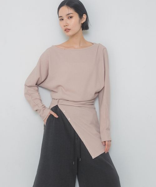 JEANASIS(ジーナシス)の「ワッフルボートネックビスチェ2P/326120(Tシャツ/カットソー・レディース・グレー/ピンク系その他/アイボリー・FREE)」の5枚目の写真