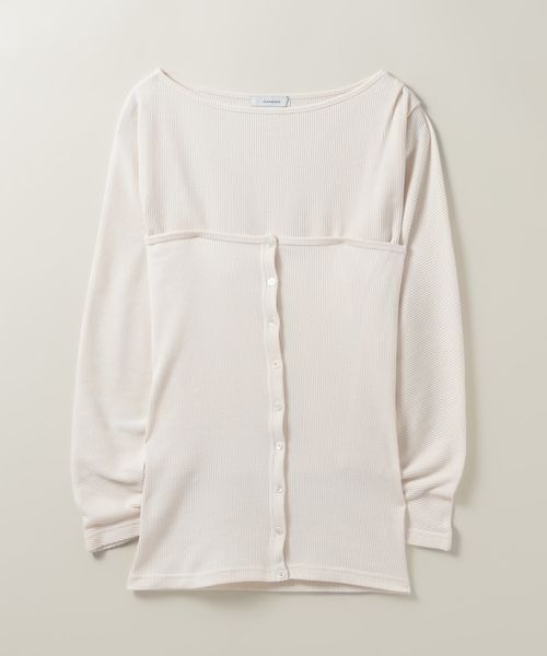 JEANASIS(ジーナシス)の「ワッフルボートネックビスチェ2P/326120(Tシャツ/カットソー・レディース・グレー/ピンク系その他/アイボリー・FREE)」の8枚目の写真