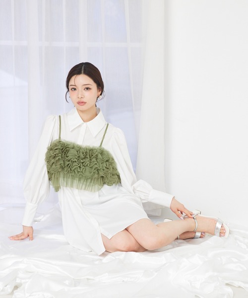 bedsidedrama ファー 切り替え モヘア混 スウェット N401 セール】【完売カラー再入荷！予約受付中♪】チュールボリューム