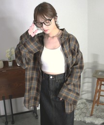 Reurie' | ワイドスリーブオックスシャツ / 長袖 レギュラーカラー 襟付き ブラウス 大人カジュアル シンプル 韓国ファッション ボリュームスリーブ(シャツ/ブラウス)