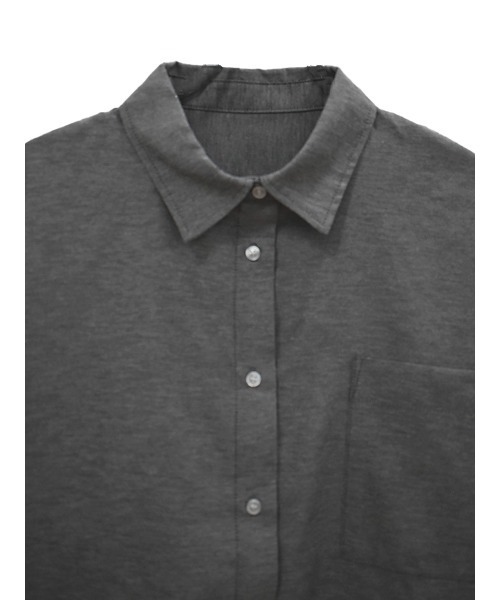 Reurie'（レウリィ）の「ワイドスリーブオックスシャツ / 長袖 レギュラーカラー 襟付き ブラウス 大人カジュアル シンプル 韓国ファッション ボリュームスリーブ（シャツ/ブラウス・レディース・ブラック/ブルー/ブラック系その他/グレー/ブラウン・FREE）」の10枚目の写真