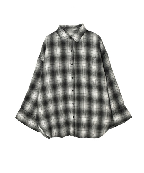 Reurie'（レウリィ）の「ワイドスリーブオックスシャツ / 長袖 レギュラーカラー 襟付き ブラウス 大人カジュアル シンプル 韓国ファッション ボリュームスリーブ（シャツ/ブラウス・レディース・ブラック/ブルー/ブラック系その他/グレー/ブラウン・FREE）」の22枚目の写真