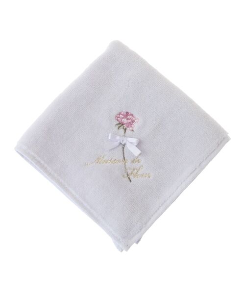 Maison de FLEUR(メゾンドフルール)の「ローズ刺繍タオルハンカチ(ハンカチ/ハンドタオル・レディース・ライラック/ライトピンク/ブルー・FREE)」の10枚目の写真