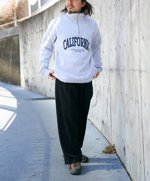 NO NEED（ノーニード）の「【NUTMEG】CaliforniaドロストハーフZIPスウェット（スウェット・メンズ・グレー/ネイビー/ブラック/チャコール・LL/M/L）」の9枚目の写真