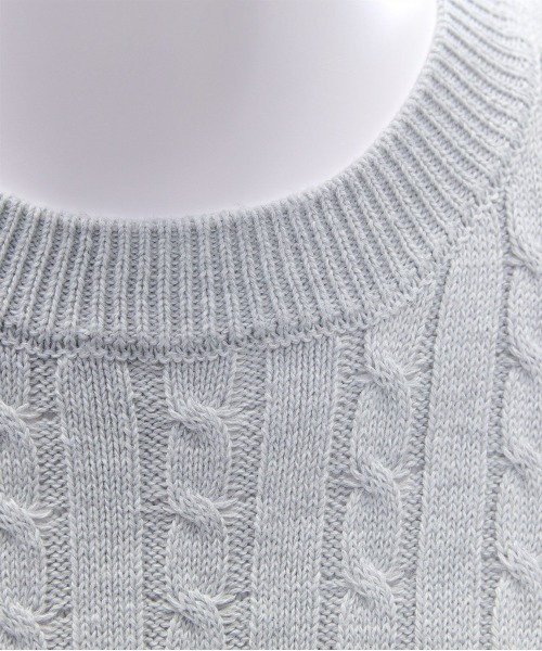 セール】クマ刺繍総ケーブルニットトップス[着回し力万能 ガーリー