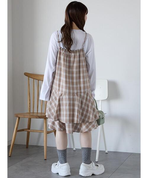 ehka sopo(エヘカソポ)の「オンブレチェックキャミワンピース(ワンピース・レディース・ブラック/グレー/ベージュ・F)」の8枚目の写真