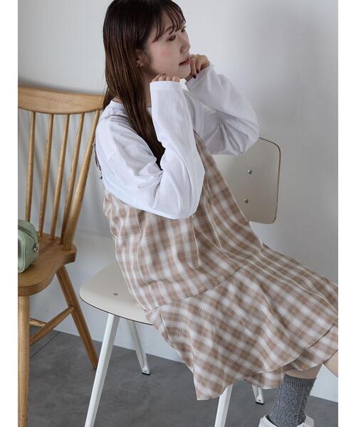 ehka sopo(エヘカソポ)の「オンブレチェックキャミワンピース(ワンピース・レディース・ブラック/グレー/ベージュ・F)」の11枚目の写真