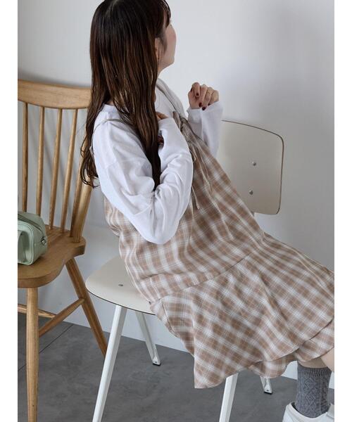 ehka sopo(エヘカソポ)の「オンブレチェックキャミワンピース(ワンピース・レディース・ブラック/グレー/ベージュ・F)」の13枚目の写真