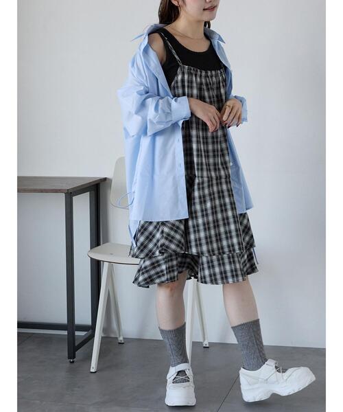 ehka sopo(エヘカソポ)の「オンブレチェックキャミワンピース(ワンピース・レディース・ブラック/グレー/ベージュ・F)」の19枚目の写真
