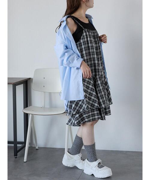 ehka sopo(エヘカソポ)の「オンブレチェックキャミワンピース(ワンピース・レディース・ブラック/グレー/ベージュ・F)」の20枚目の写真