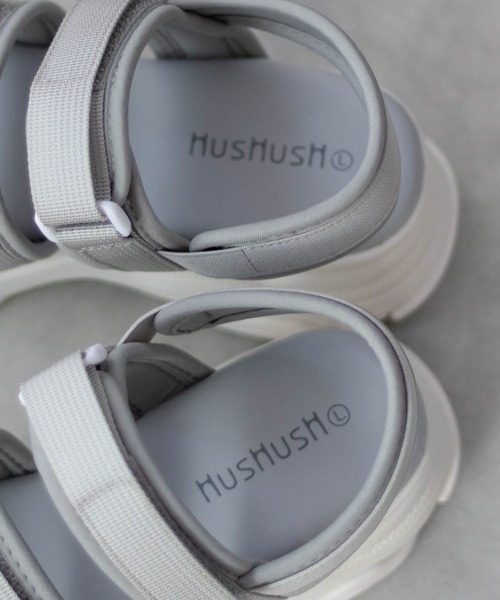 HusHusH（ハッシュアッシュ）の「HusHusH テープ使い厚底スポーツサンダル（サンダル・レディース・グレー/ブラック・S/M/L）」の15枚目の写真