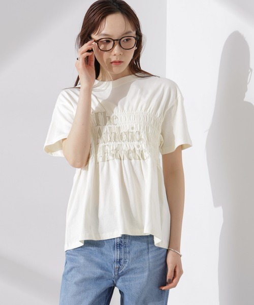 Russell Athletic（ラッセルアスレティック）の「RUSSELL ATHLETIC/別注 Jersey Shirring T（Tシャツ/カットソー・レディース・クリーム/チャコール/ブラウン・FREE）」の19枚目の写真