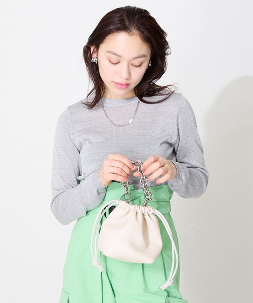 ORiental TRaffic（オリエンタルトラフィック）の「2way巾着ミニバッグ/BA-255（ハンドバッグ・レディース・ピンク/ホワイト/ブラック・ﾌﾘ-）」の16枚目の写真