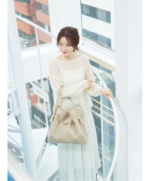 LOWELL things（ロウェル　シングス）の「【千葉由佳さん】コラボ HOBOトートバッグ（トートバッグ・レディース・ブラック/ライトベージュ・フリー）」の11枚目の写真