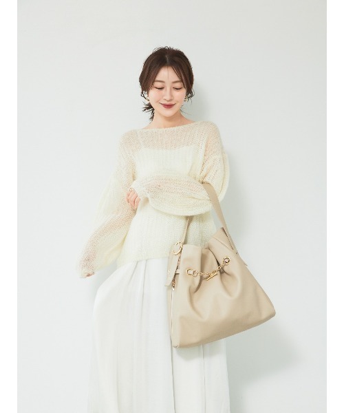 LOWELL things（ロウェル　シングス）の「【千葉由佳さん】コラボ HOBOトートバッグ（トートバッグ・レディース・ブラック/ライトベージュ・フリー）」の10枚目の写真