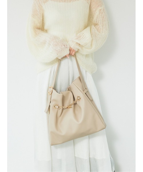 LOWELL things（ロウェル　シングス）の「【千葉由佳さん】コラボ HOBOトートバッグ（トートバッグ・レディース・ブラック/ライトベージュ・フリー）」の9枚目の写真