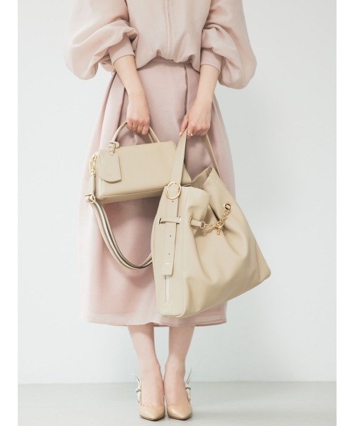 LOWELL things（ロウェル　シングス）の「【千葉由佳さん】コラボ HOBOトートバッグ（トートバッグ・レディース・ブラック/ライトベージュ・フリー）」の6枚目の写真