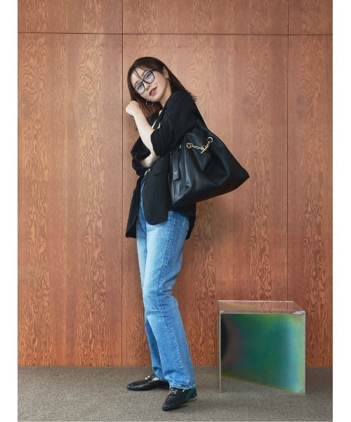 LOWELL things（ロウェル　シングス）の「【千葉由佳さん】コラボ HOBOトートバッグ（トートバッグ・レディース・ブラック/ライトベージュ・フリー）」の3枚目の写真