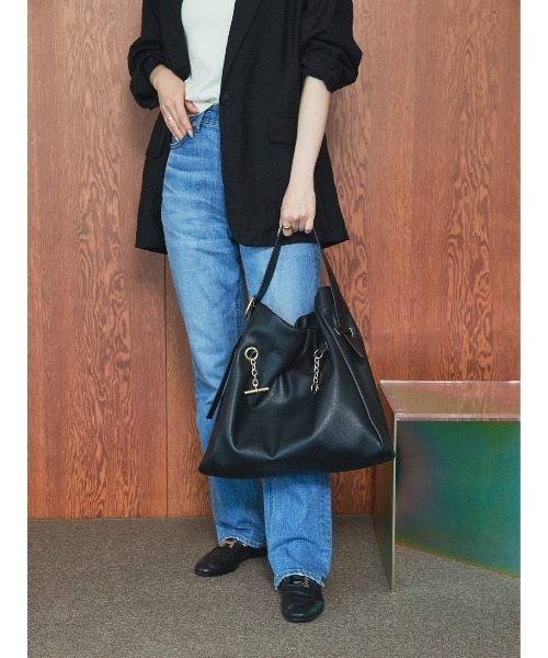 LOWELL things（ロウェル　シングス）の「【千葉由佳さん】コラボ HOBOトートバッグ（トートバッグ・レディース・ブラック/ライトベージュ・フリー）」の12枚目の写真